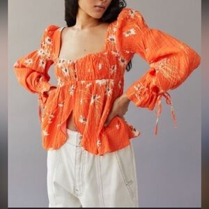 Urban Outfitters UO Allie Tie-Sleeve Blouse -size SP